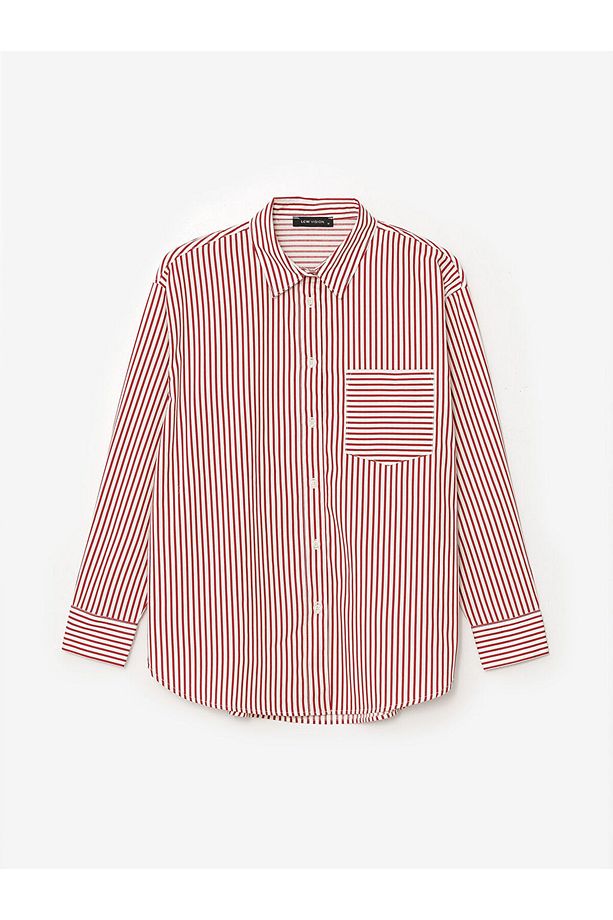 Lcw Çizgili Oversize Poplin Kadın Gömlek - 5