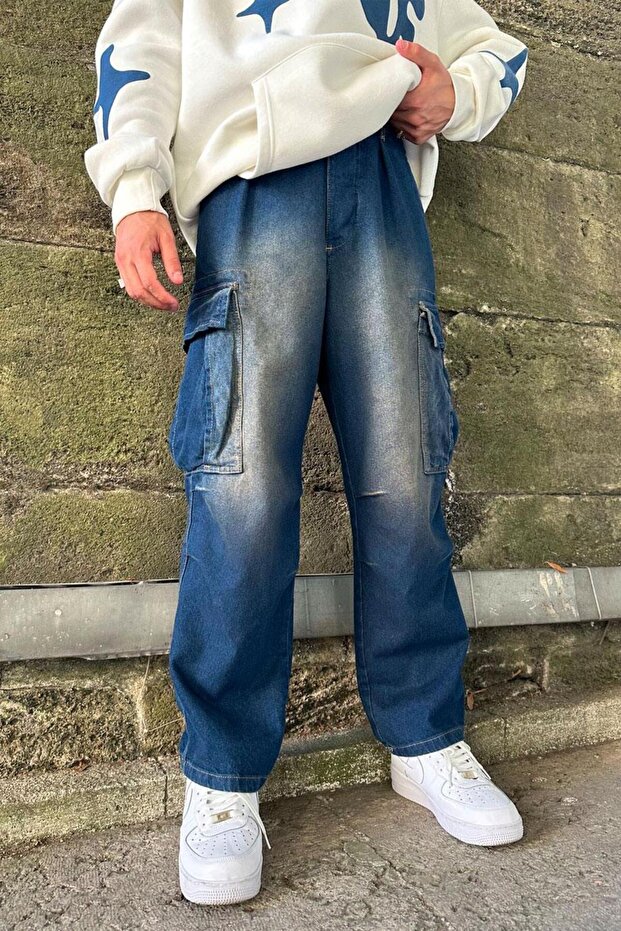 Distressed Vintage Distressed Gd Cropped Baggy Pants
