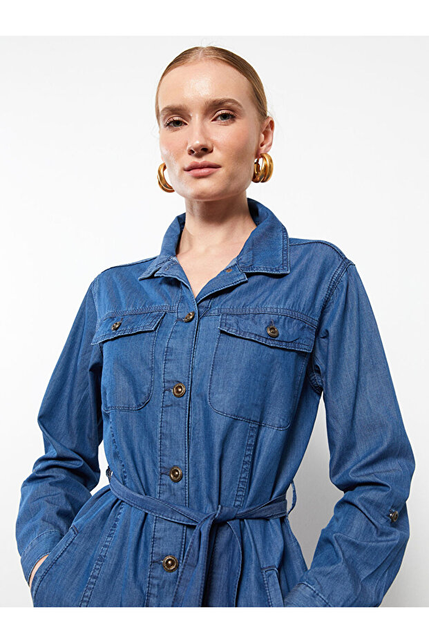 Women's Jean Jacket - Shirt Collar