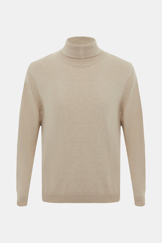 BEJ YÜN/POLYAMİD TRİKO KAZAK - 1