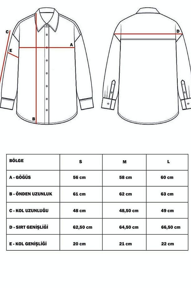 Yakalı Düğme Kapamalı Geniş Uzun İspanyol Kollu Fit Tarz Oversize Gömlek - 6