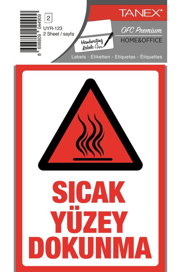 Uyr-123 Soft Surface Warning Label 2 Pack - 1