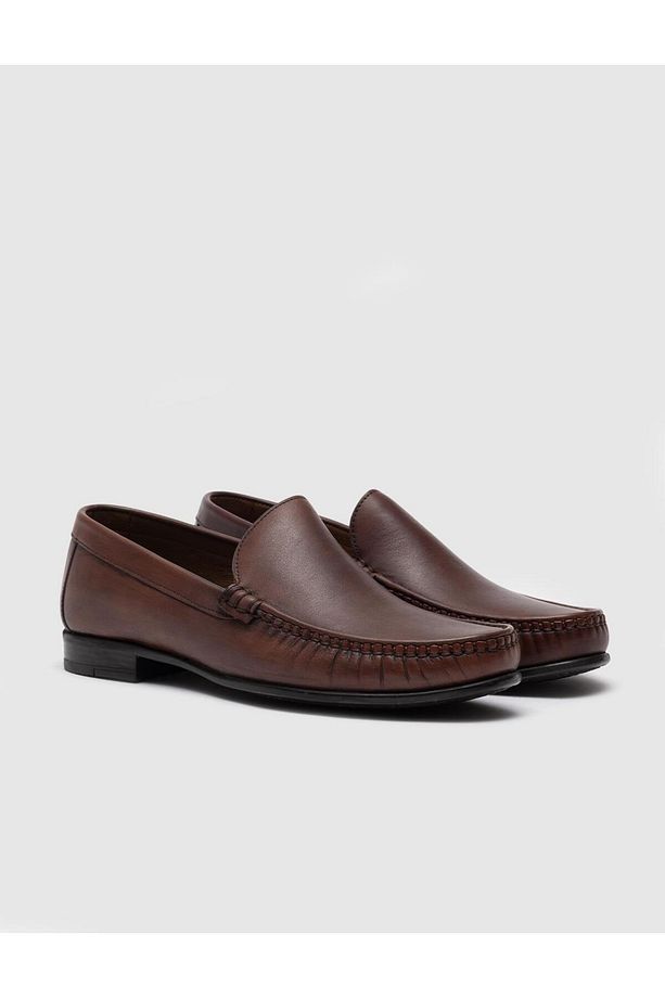 Hakiki Deri Kahverengi Erkek Loafer - 2