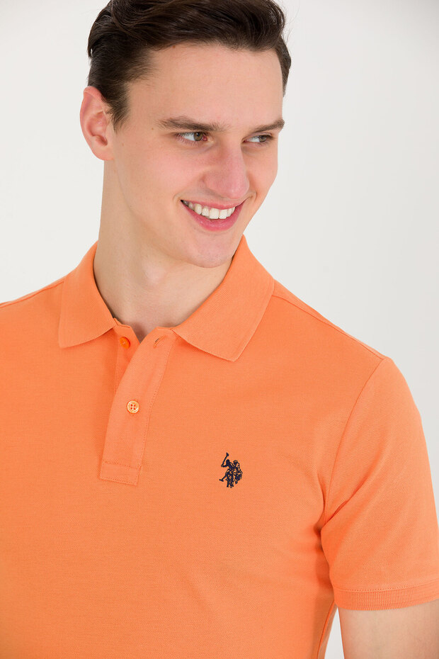 Men's Orange Basic Polo Neck T-Shirt 50262933 -Vr051