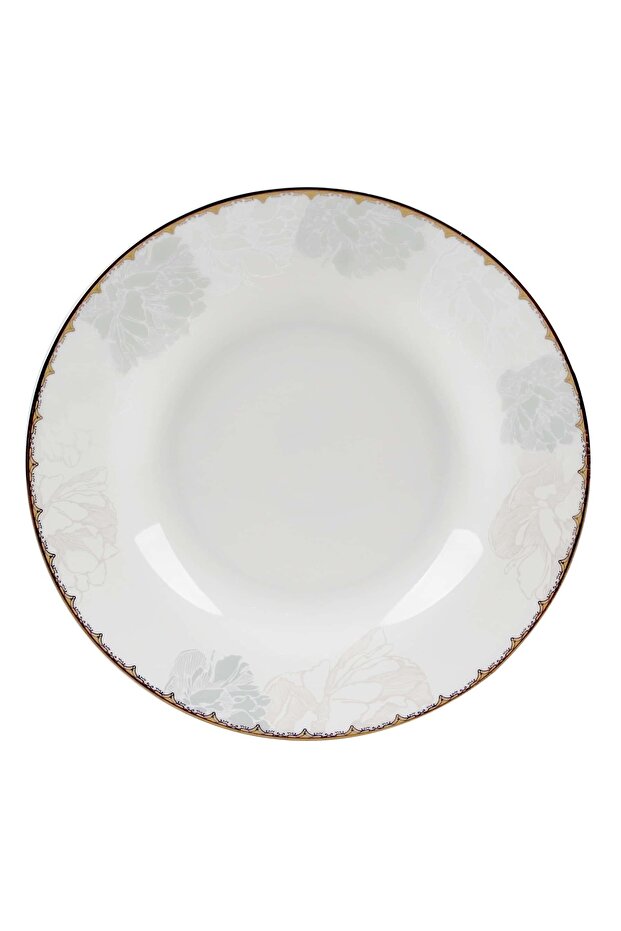 8" BONE CHINA SOUP PLATE LOTUS ZGBC039