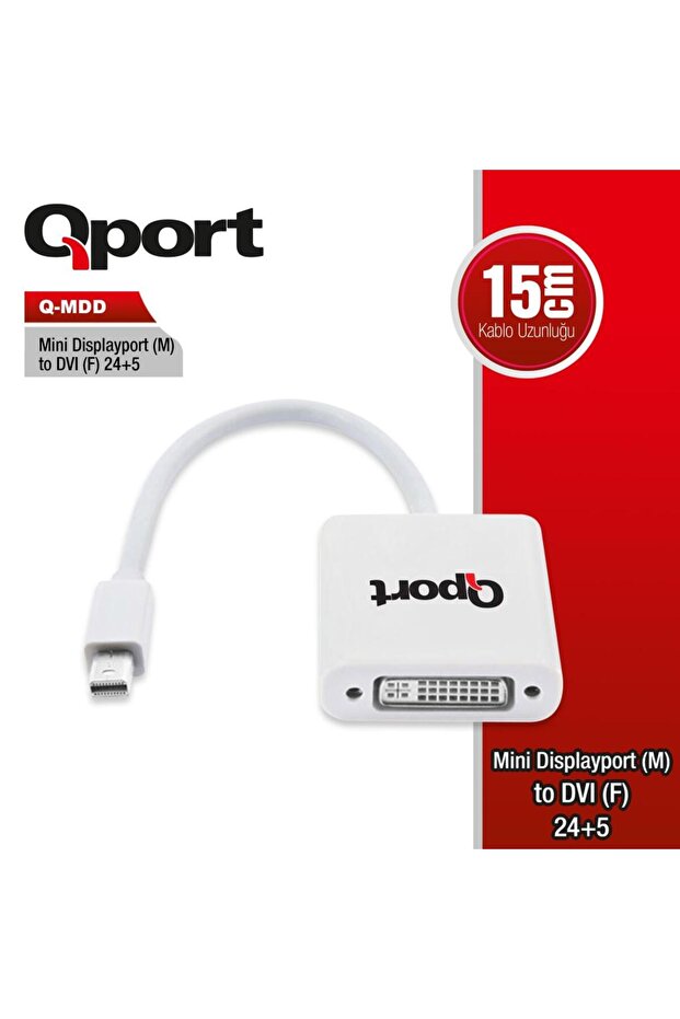 Q-MDD 15 سم Mini DP(E )=>DVI(D) محول 24+5
