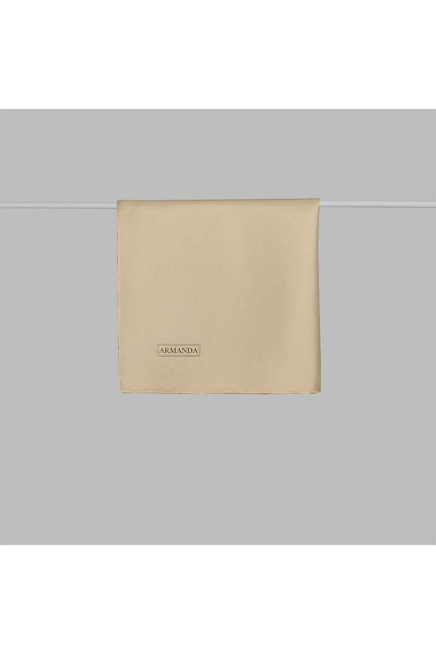 Düz İpek Eşarp Twill-Bej - 2
