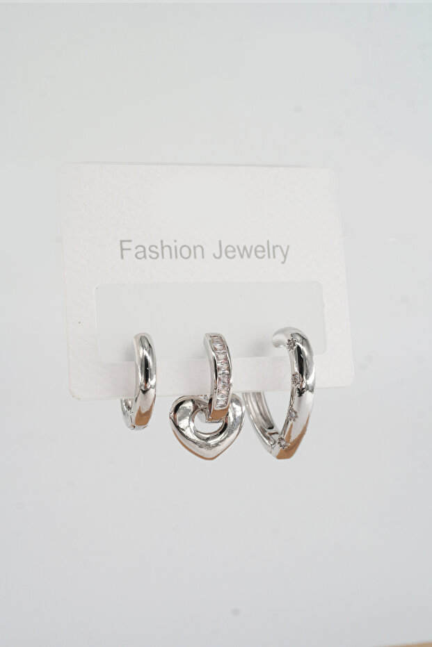 Women's Vip Series Baguette Zircon Stone 3-Piece Earring Set