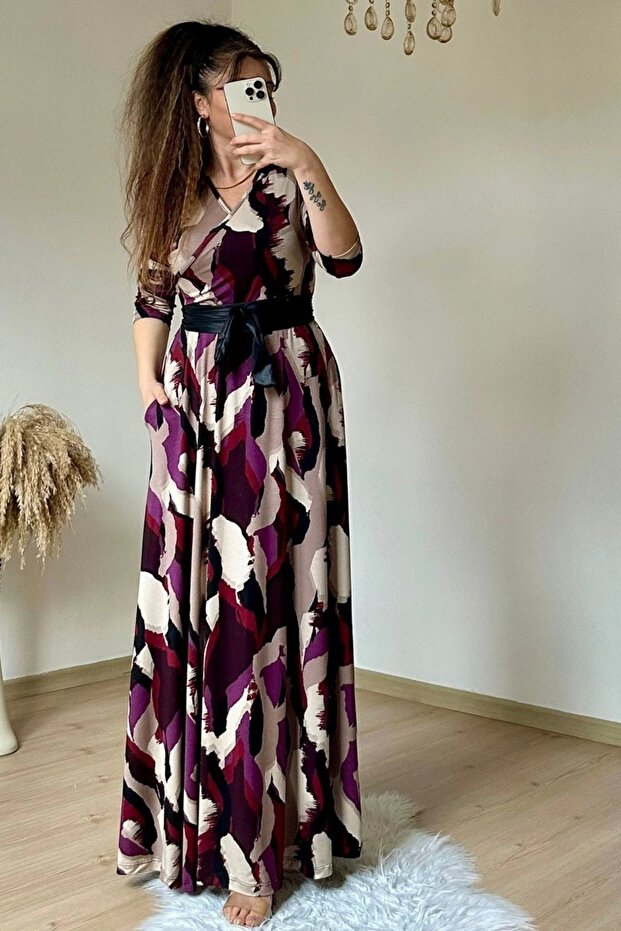 فستان منقوش بطول كامل - 2