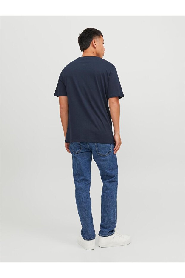 JJEORGANIC BASIC TEE SS O-NECK NOOS Navy - 7