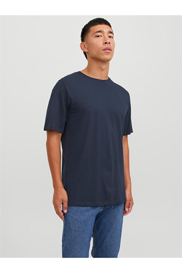 JJEORGANIC BASIC TEE SS O-NECK NOOS Navy - 8