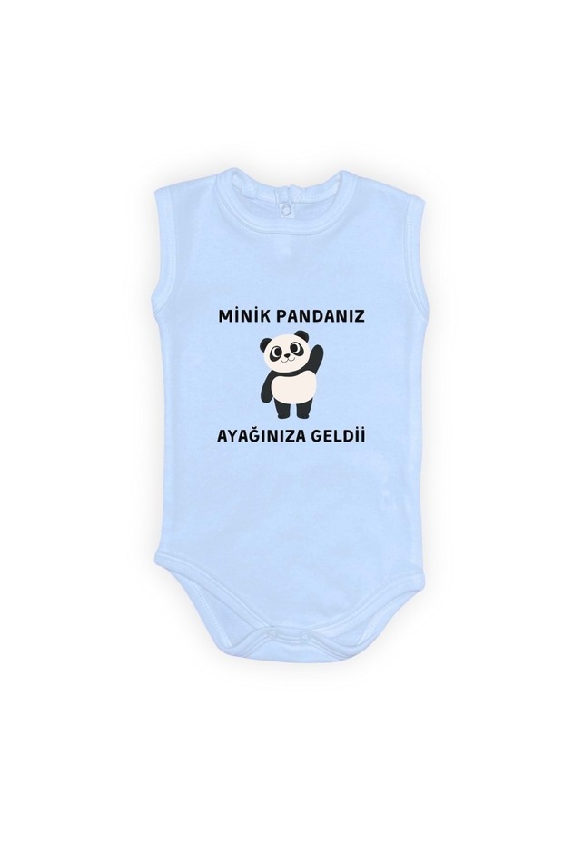 Your Little Companion Has Come to Your Side Printed Baby Bodysuit with Snap Fasteners Open Blue