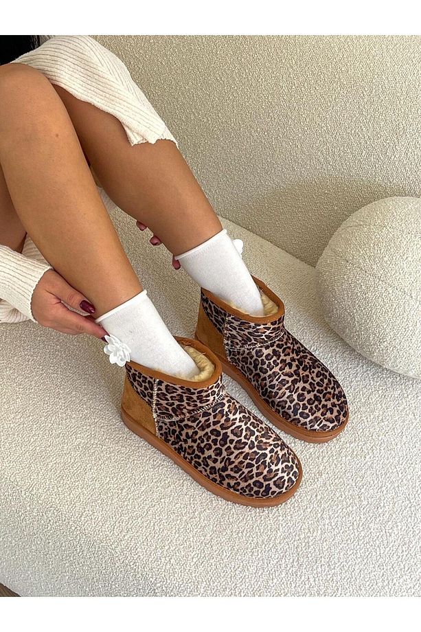 Taba Leoparlı Kar Botu (Mini) Kadın Bot - 2