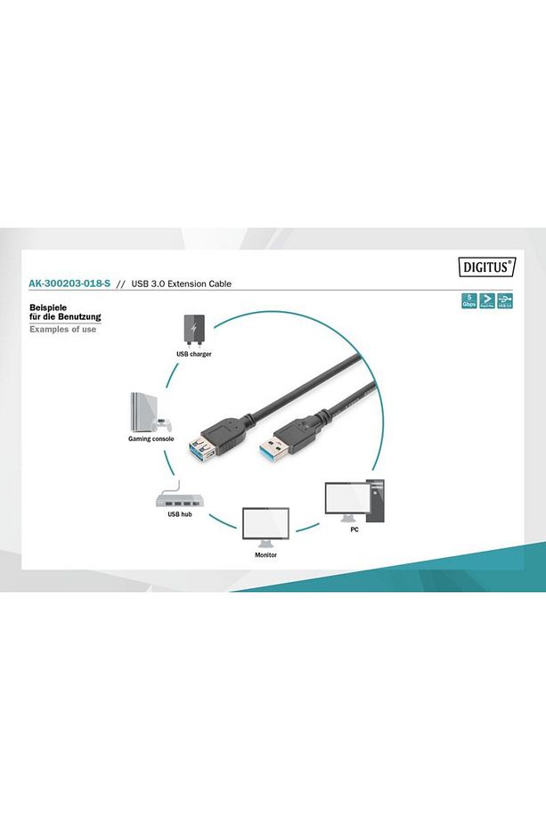 Ak-300203-018-s 1,8m Usb3.o Ae/ad Uzatma Kablosu - 4