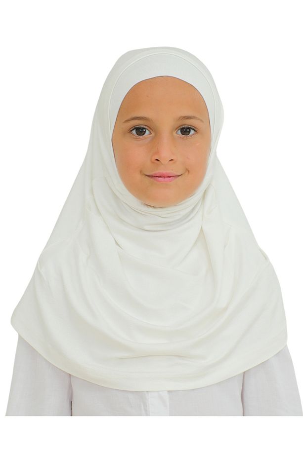 Çocuk Hazır Giyim Başörtüsü Şal Turban Viskon - Krem - 3