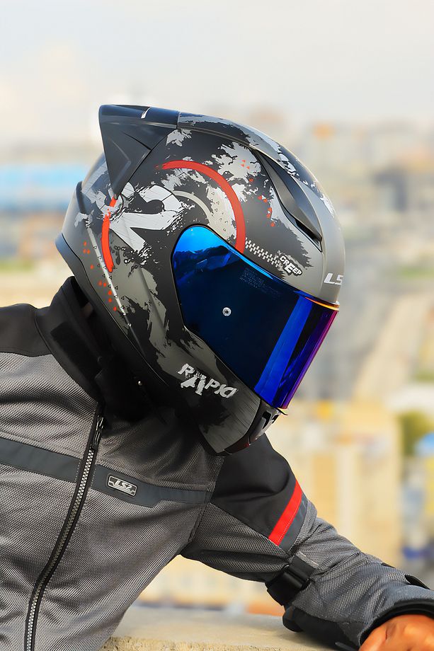 RAPID 2 CIRCLE MAT SİYAH-KIRMIZI KASK + SPOILER - 4