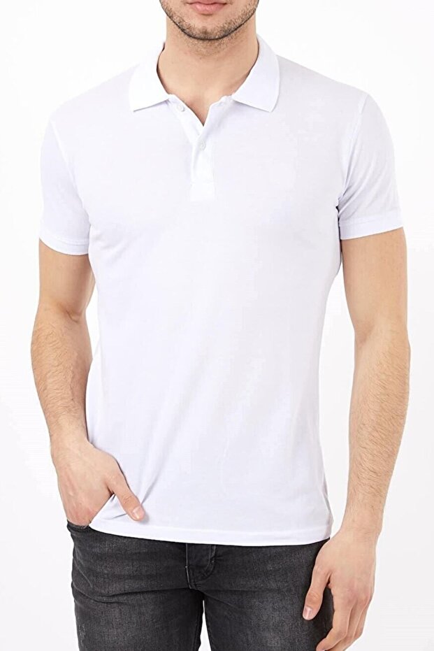 Men's Polo Neck T-shirt White