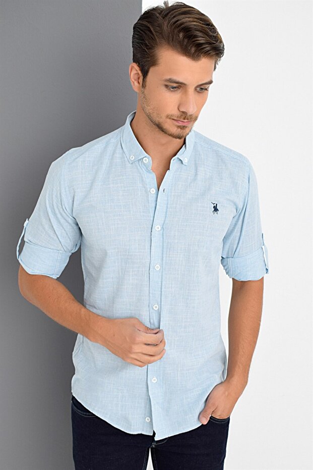 Men's Shirts Long Sleeve Button-Down Collar Breathable Easy-Iron Four Seasons Casual Shirt