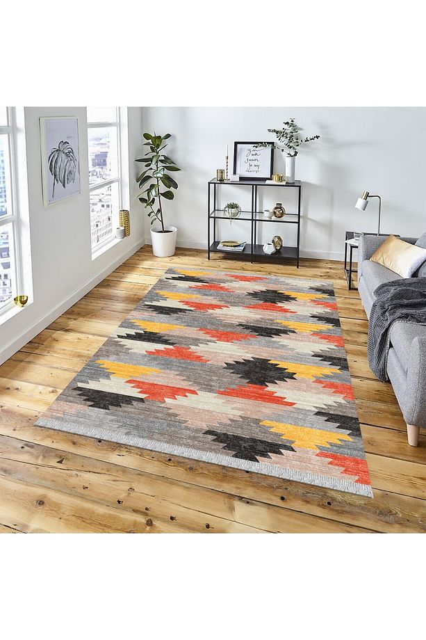 Kilim Yıkanabilir Modern Desen Kaymaz Taban Salon Koridor Mutfak Halısı Nova6098 - 1