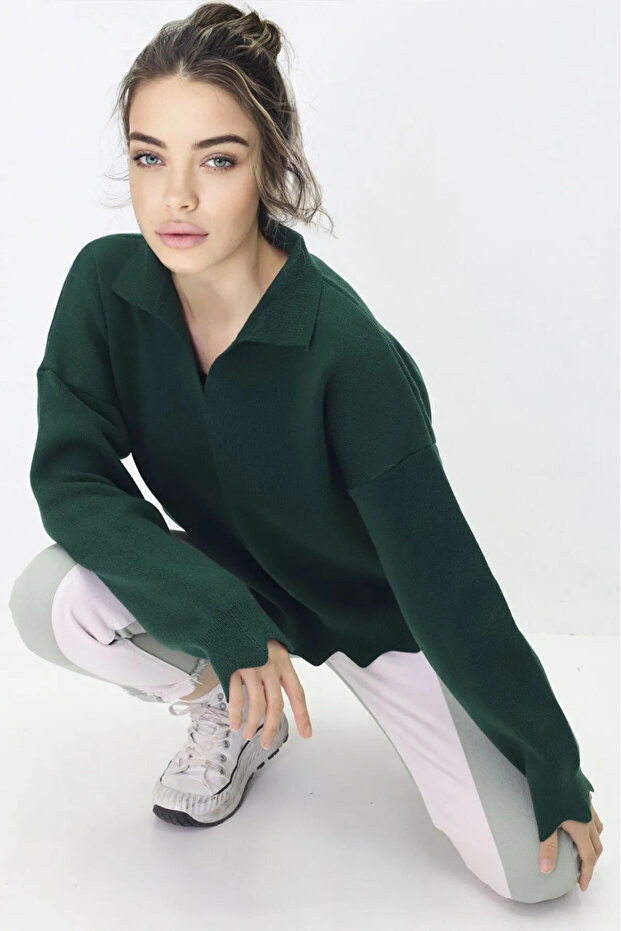 Košulja kragna Pleteni džemper - 4