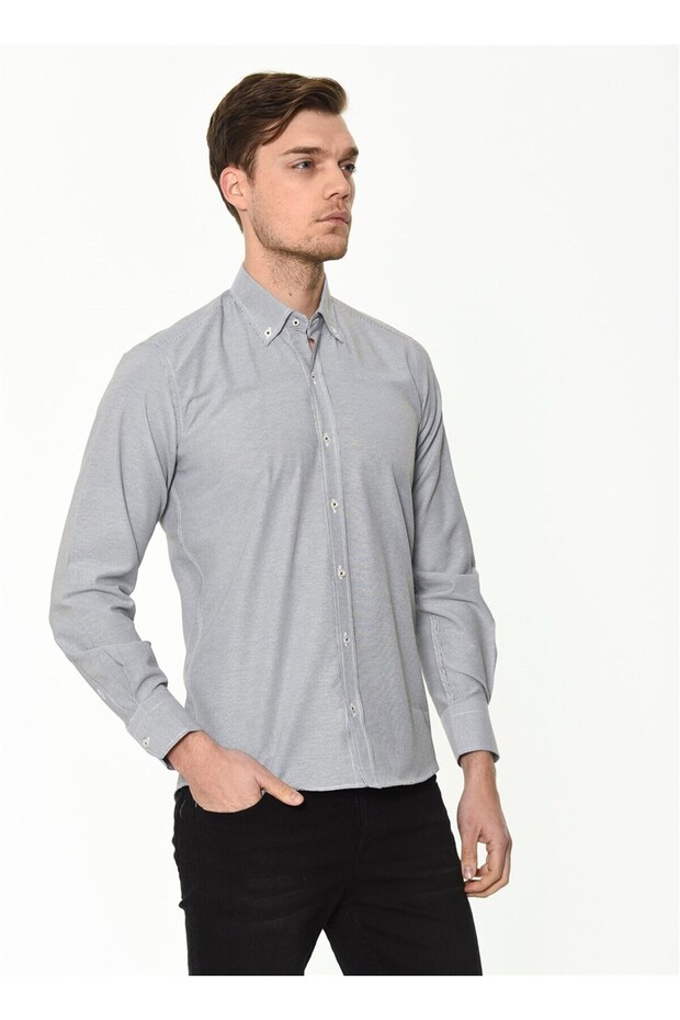 G584 GÖMLEK-LACİVERT - 4