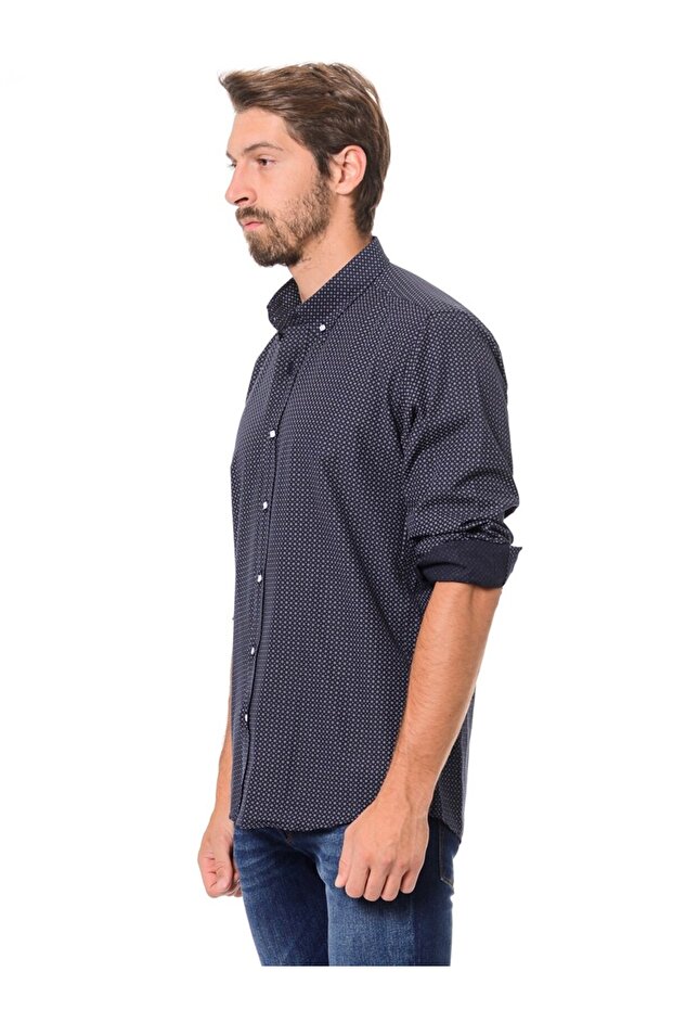 G591 GÖMLEK-LACİVERT - 3