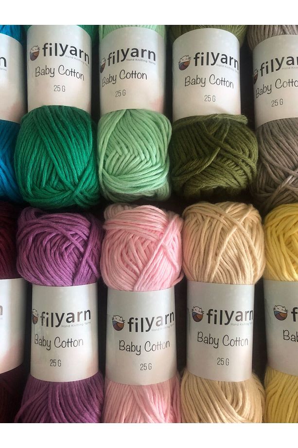 Baby Cotton El Örgü Ipi 25gr Oeko-tex Sertifikalı Pamuk Ipi Bebek Ipi Yelek Ipi Punch Ipi 10lu Set - 4