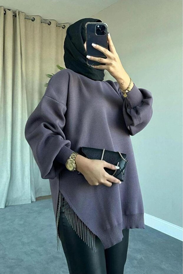 سترة تريكو نصف سلسلة بتصميم إسلامي
