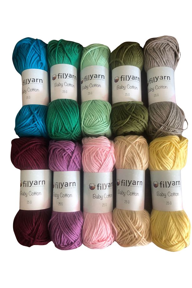 Baby Cotton El Örgü Ipi 25gr Oeko-tex Sertifikalı Pamuk Ipi Bebek Ipi Yelek Ipi Punch Ipi 10lu Set - 3