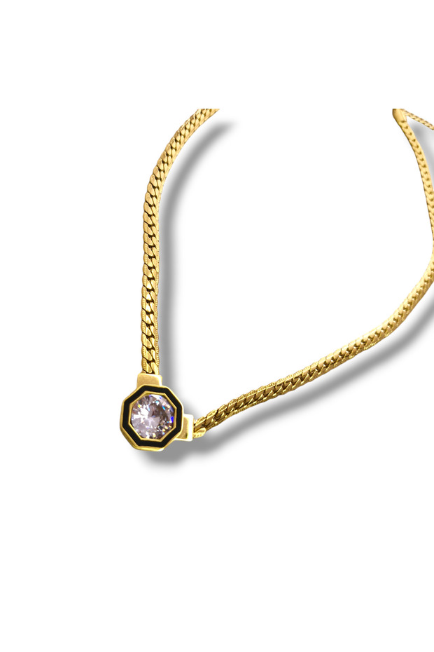 Çağla Shape Necklace Vi̇p Steel Tarnish Resistant Long Lasting Lux Necklace