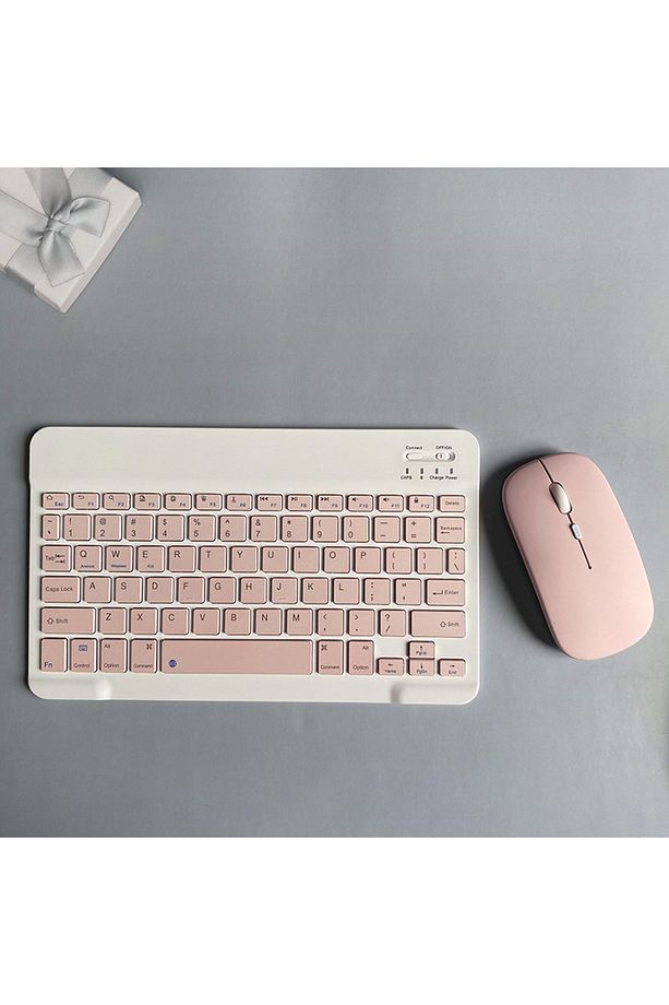 iPad (Air 5 10.9) (10.2 `7/8/ 9) (11inç 4-5-6.Nesil) Uyumlu Kablosuz Bluetooth Klavye+Mouse Set - 1