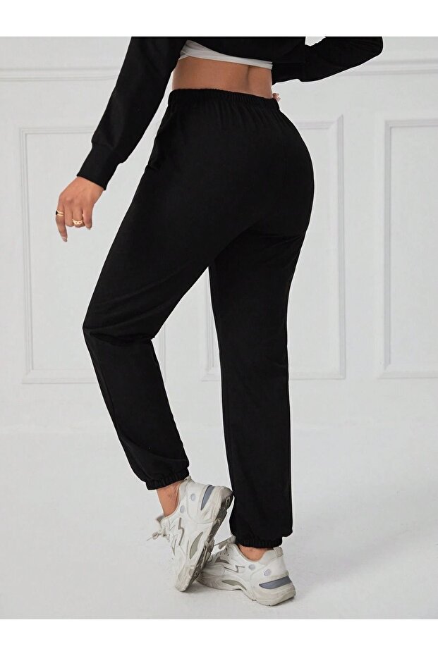 Dámské černé elastické tepláky - 2