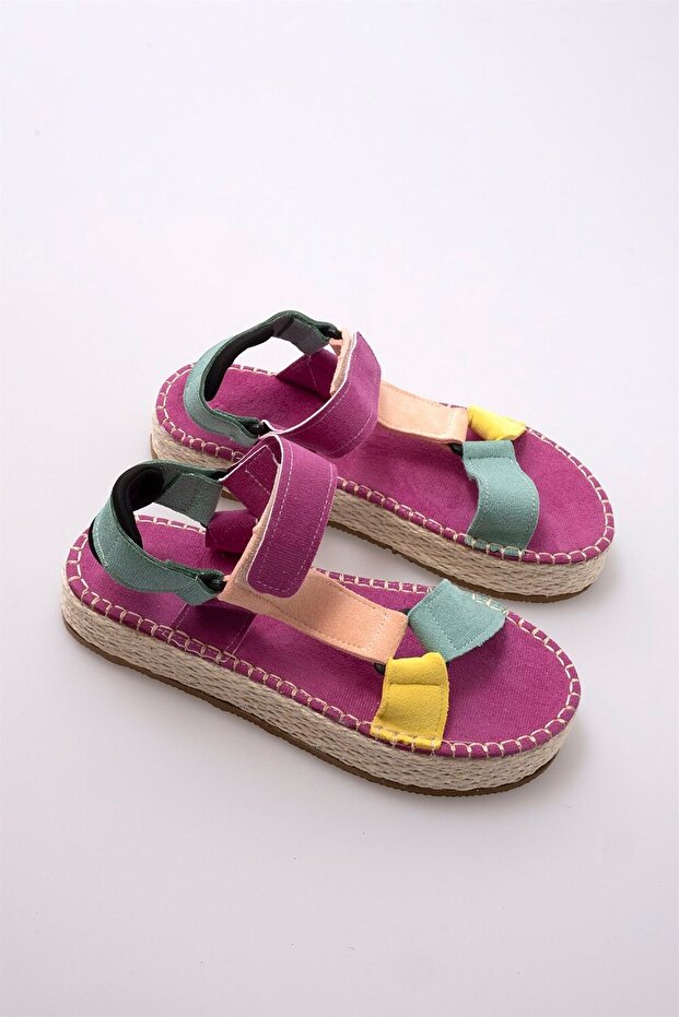 Multi Lilac Suede Sandals - 4