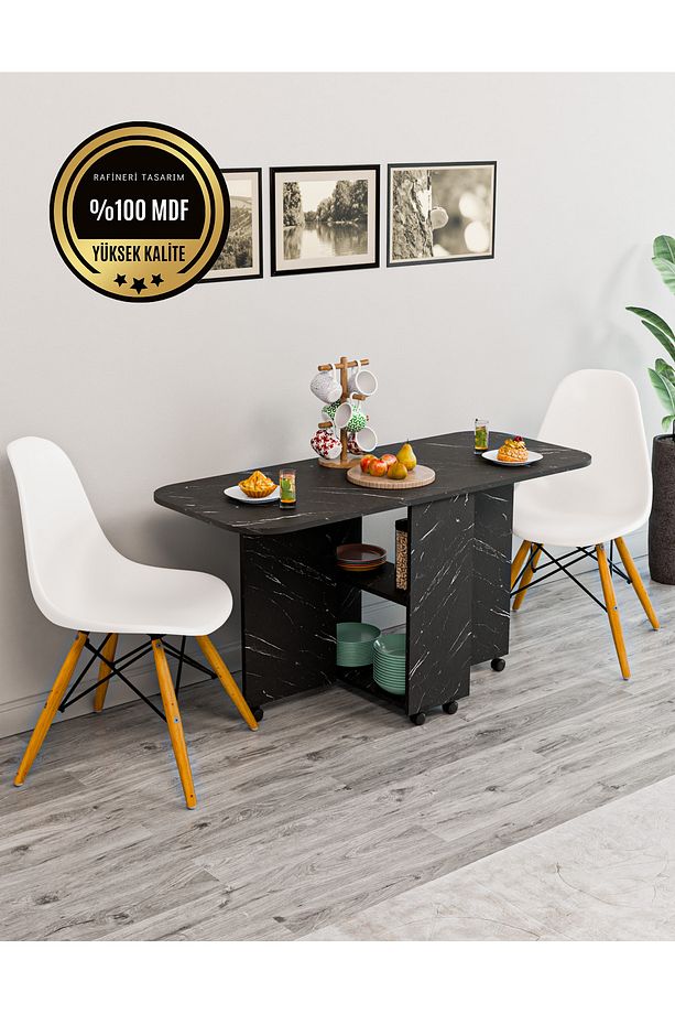 OVAL Masa Açılır Katlanır  fonksiyonel MDF - 1