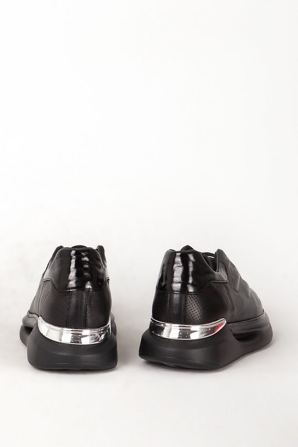 Erkek Yüksek Taban Bağcıklı Sneaker Ayakkabı Mc 17387 Siyah - 3