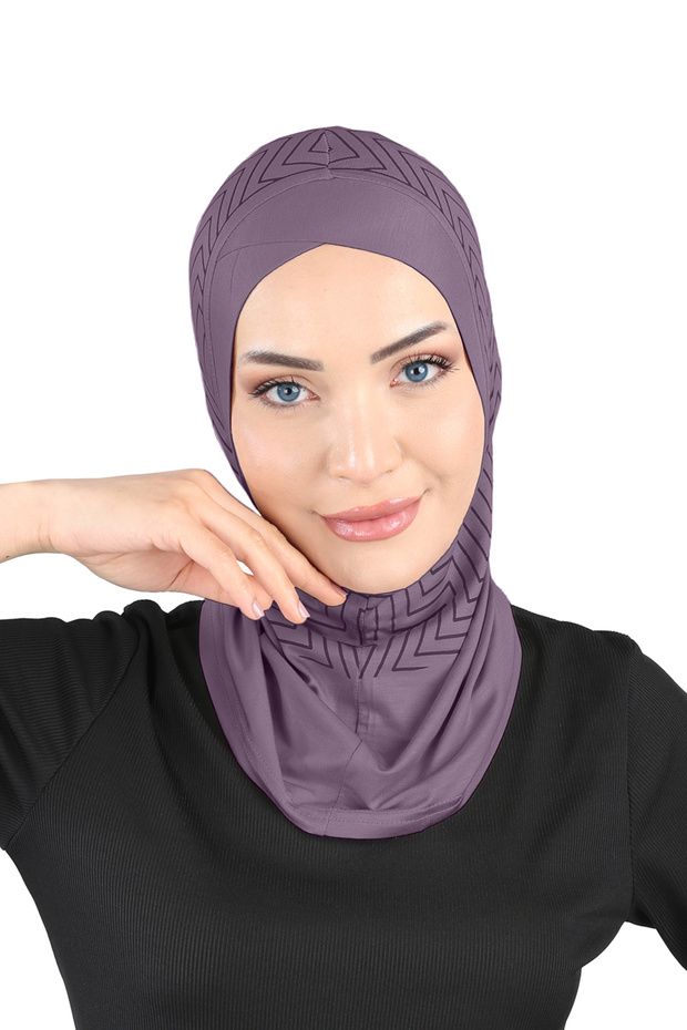 Striped Sports Hijab Cross Hijab - St 298 (7829818)