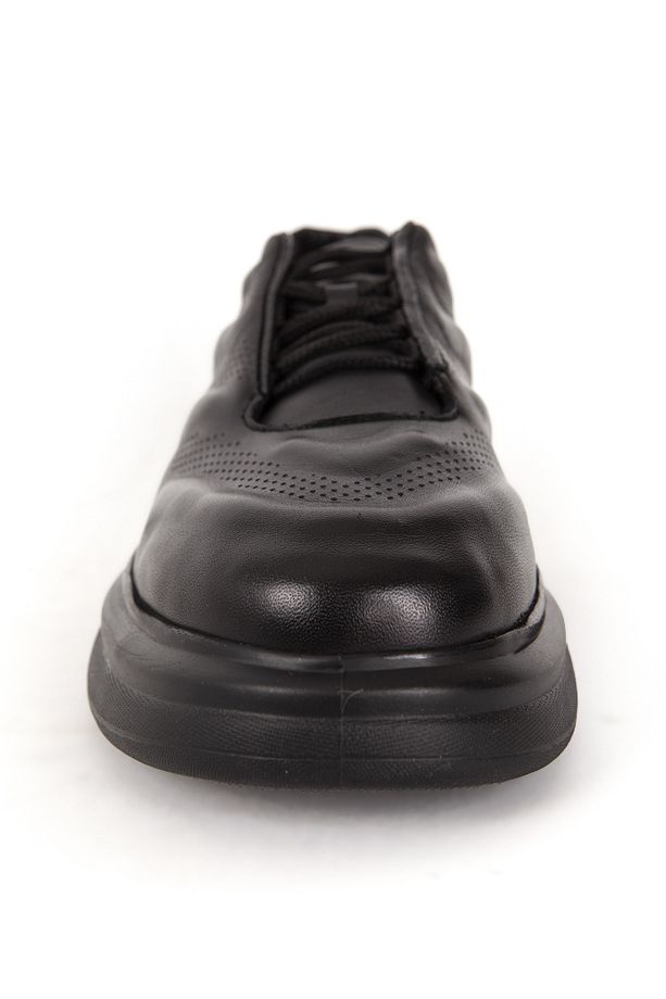 Erkek Yüksek Taban Bağcıklı Sneaker Ayakkabı Mc 17387 Siyah - 4