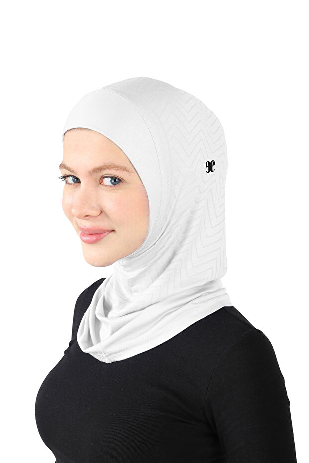 Zigzag Striped Sports Hijab - St 297 (7829702)
