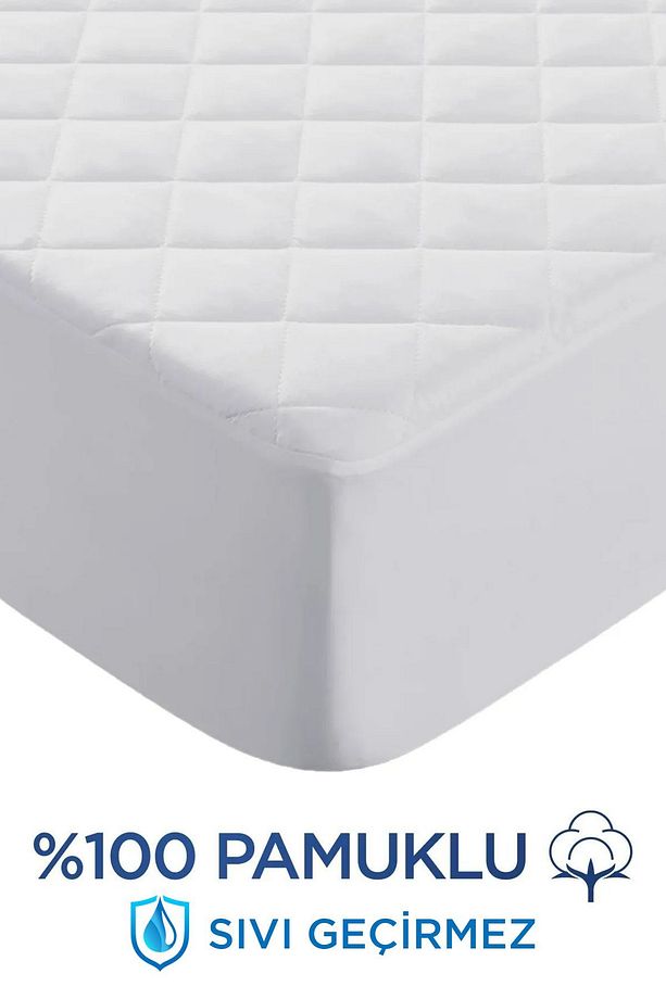 Kapitone Fitted Su Sıvı Geçirmez Full Kenar Yatak Koruyucu Alez | Tek Çift Battal Bebek Çocuk - 3