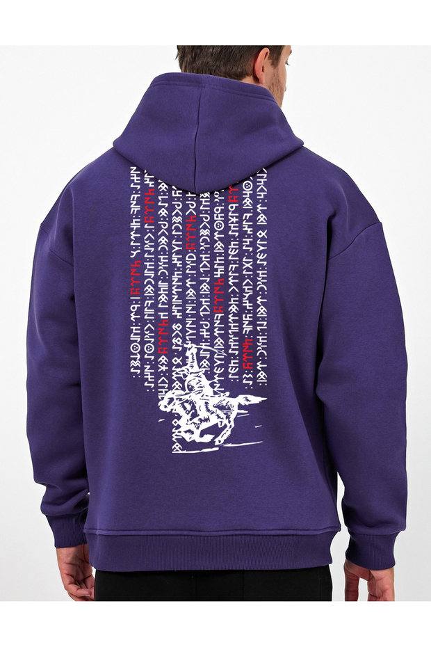 Vek Gokturk Alphabet Special Design Oversize Sweatshirt Hoodie Turkish Printed