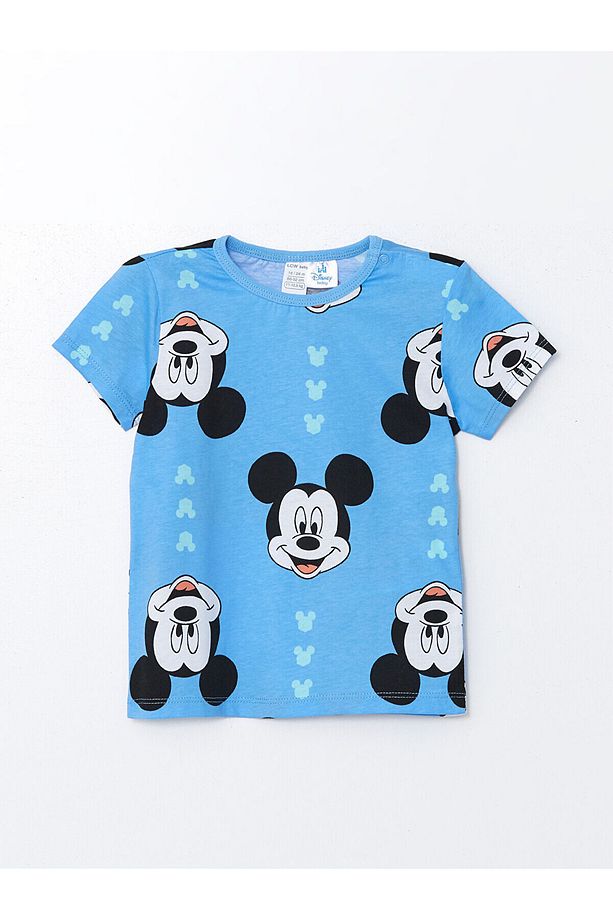 Lcw Bisiklet Yaka Kısa Kollu Mickey Mouse Baskılı Erkek Bebek Şortlu Pijama Takımı - 2
