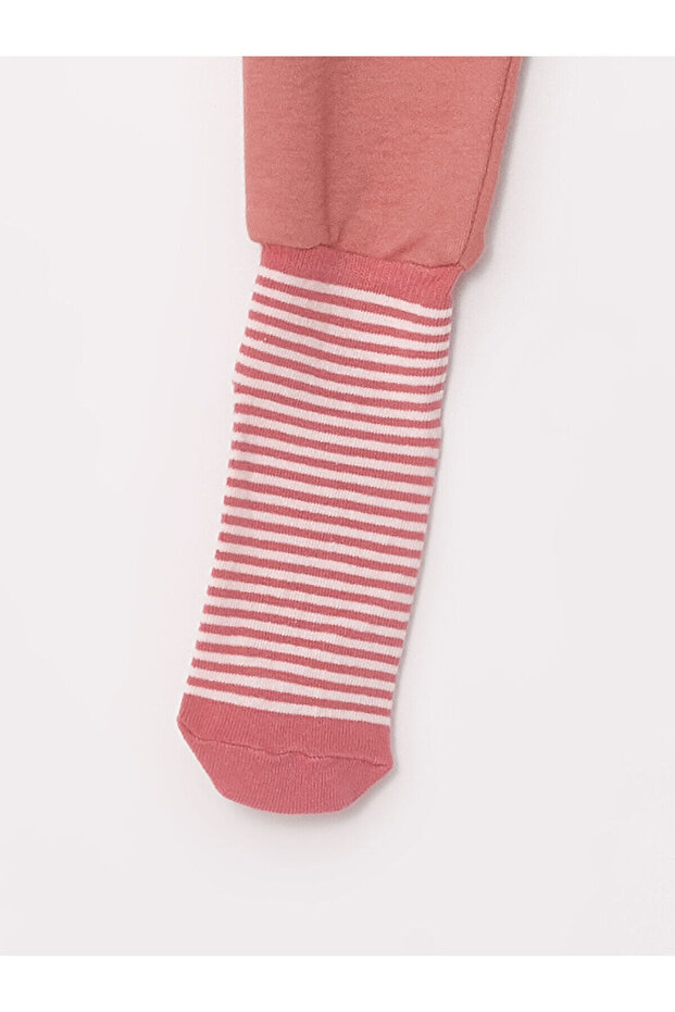 Lcw Beli Lastikli Basic Kız Bebek Çoraplı Pijama 2'li - 3