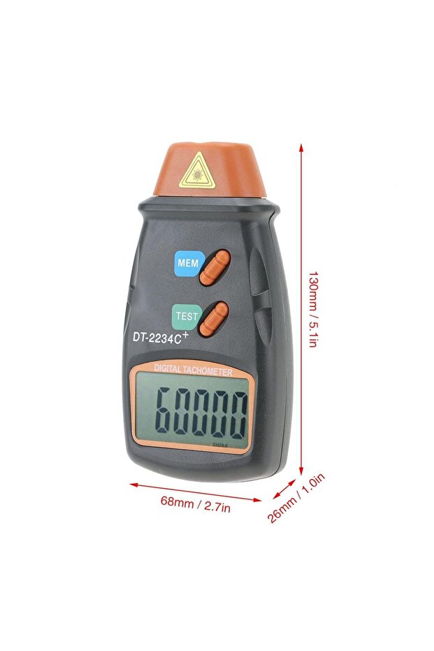 Dt-2234C+ Digital Laser Rpm Tachometer Non-Contact Measurement Instrument - 5
