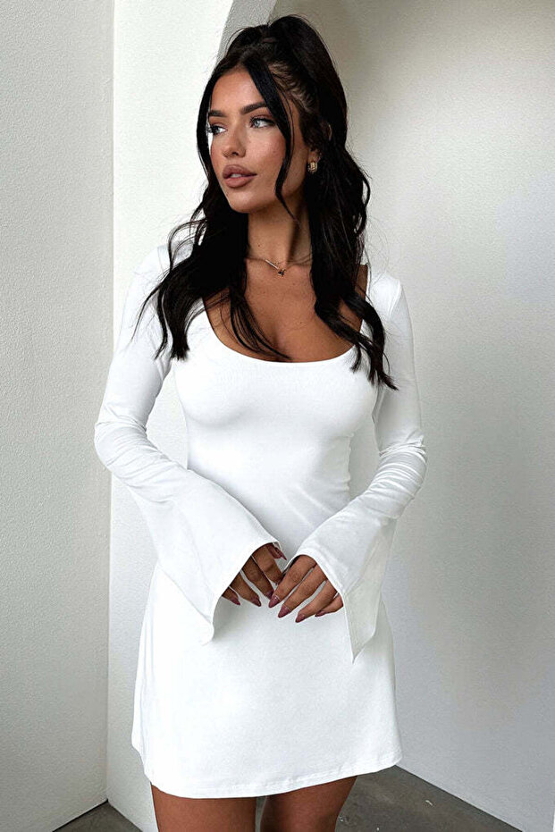 Diver Fabric Spanish Sleeve Dress
