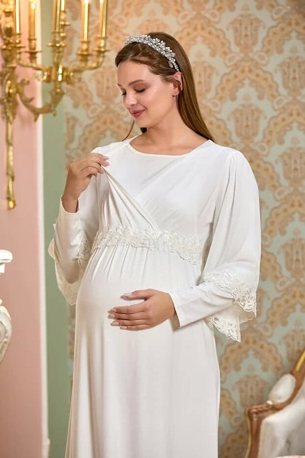 Aqua 25121 Maternity Long Nightgown