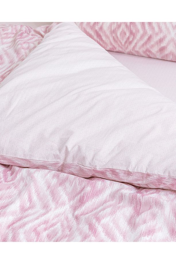 Darcia King Size %100 Pamuk Ranforce Baskılı Nevresim Takımı - Pudra - 6