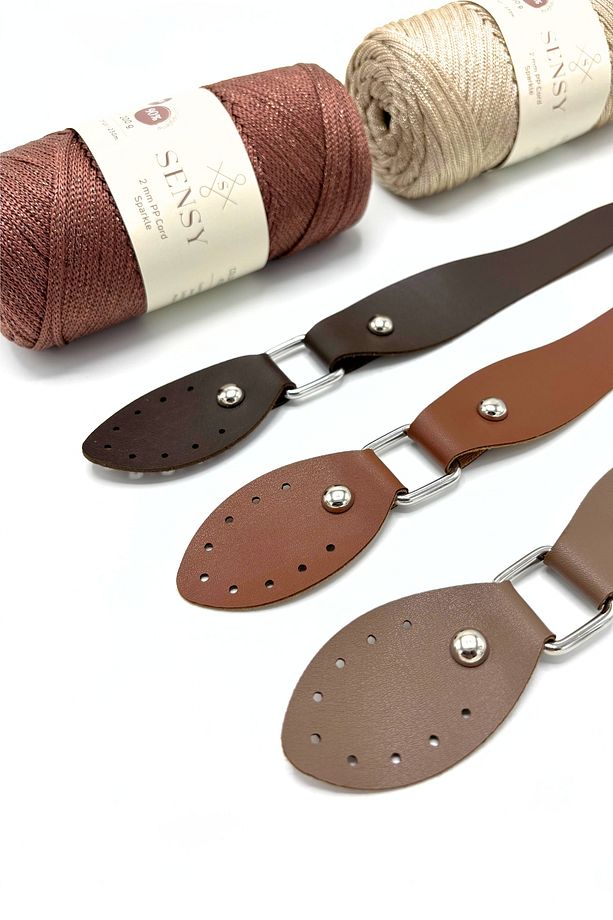 Suni Deri Çanta Sapı 43 Cm Gri - 4