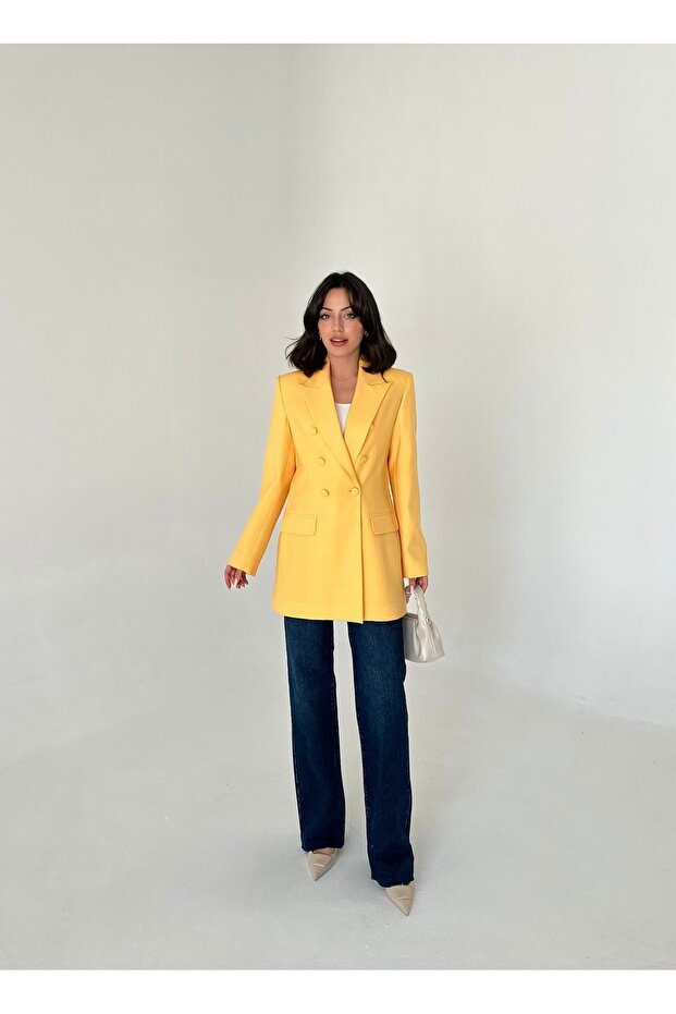 سترة طويلة بأزرار مطلية - 2