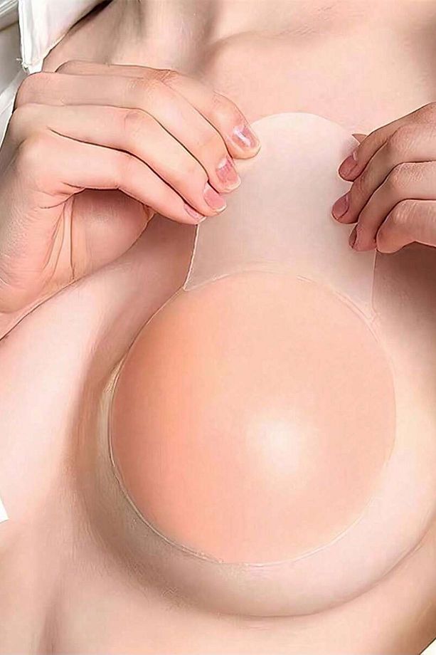 Süper Yapışkan Silikon Sütyen Ten Silikon A Kalite Yapışkanlı Sütyen Göğüs Dikleştirici Askısız - 1
