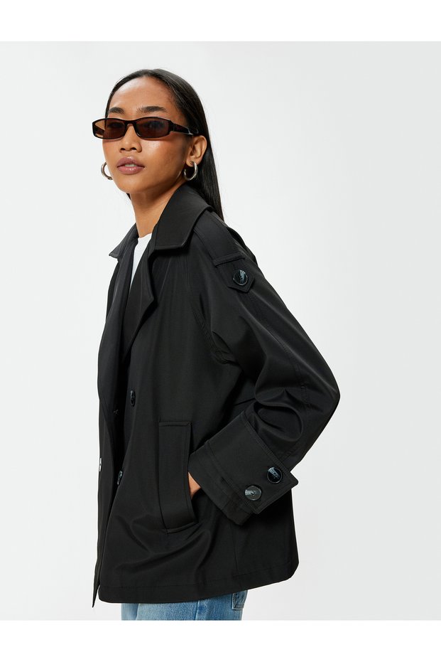 Women's Black Trench Coat 5Wak00227Ew